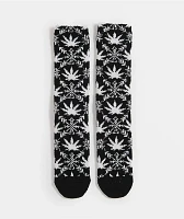 HUF Arctic Plantlife Fuzzy Black Crew Socks