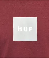 HUF Box Logo Maroon T-Shirt