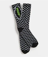 HUF Broken Fence Black Crew Socks