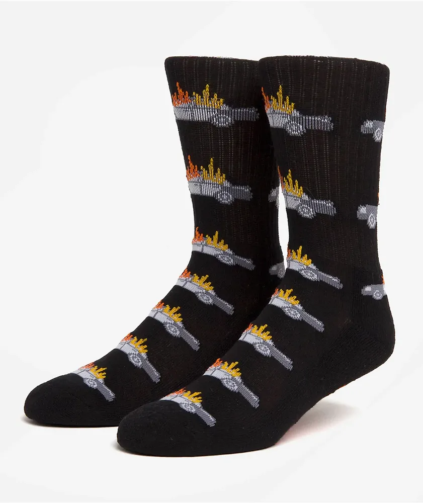 HUF Civil Disobedience Black Crew Socks