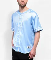 HUF Community Hands Blue Satin Baseball Jersey