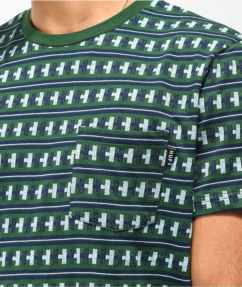 HUF Continuum Green Stripe Knit T-Shirt