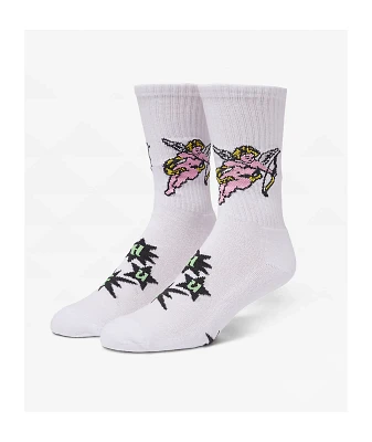 HUF Cupid White Crew Socks