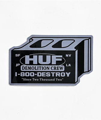 HUF Demolition Crew Sticker