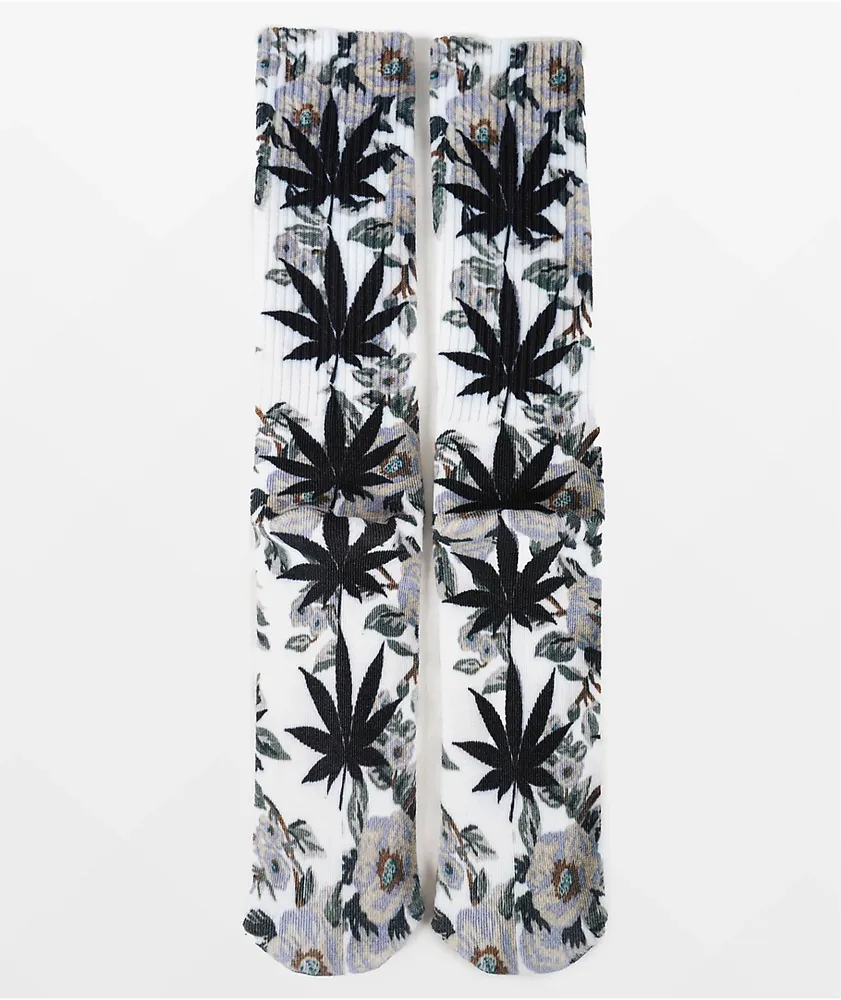 HUF Digital Plantlife White Crew Socks