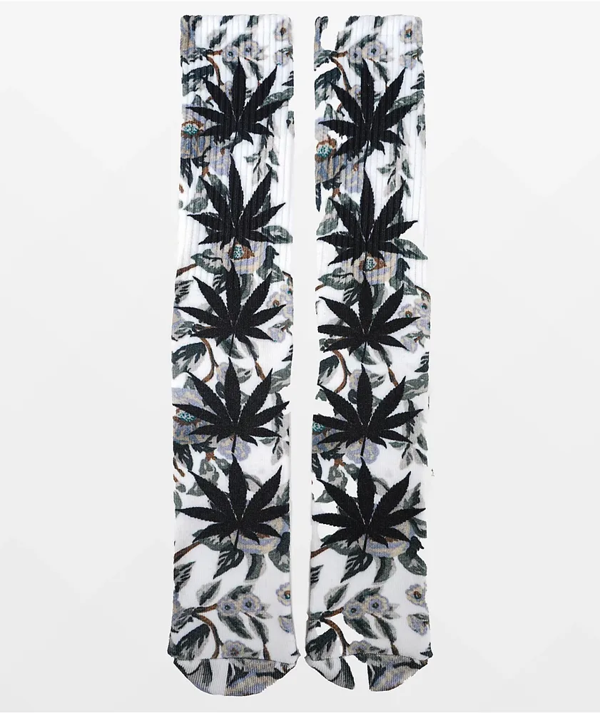 HUF Digital Plantlife White Crew Socks