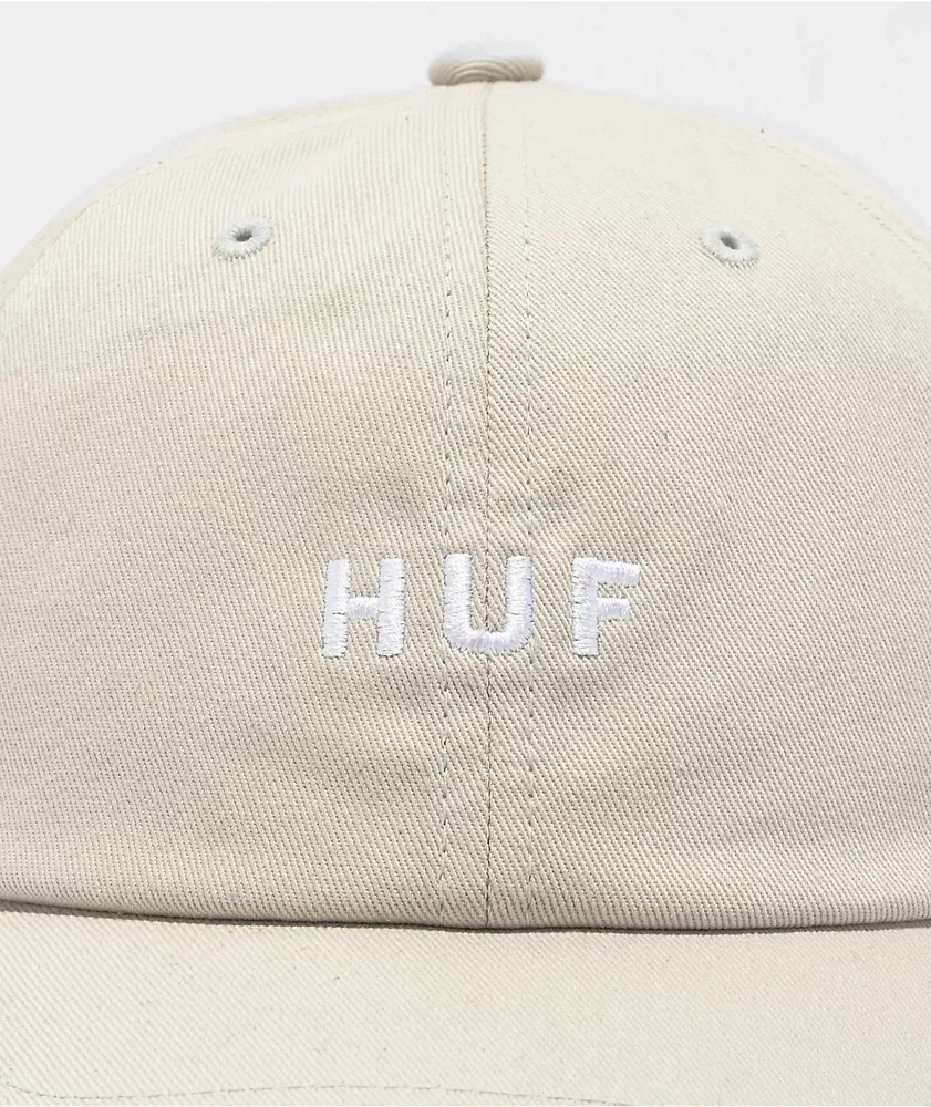 HUF Essentials Logo Cream Strapback Hat
