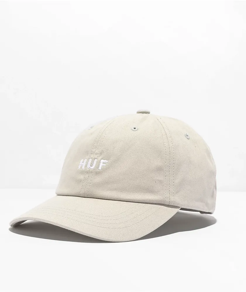 HUF Essentials Logo Cream Strapback Hat