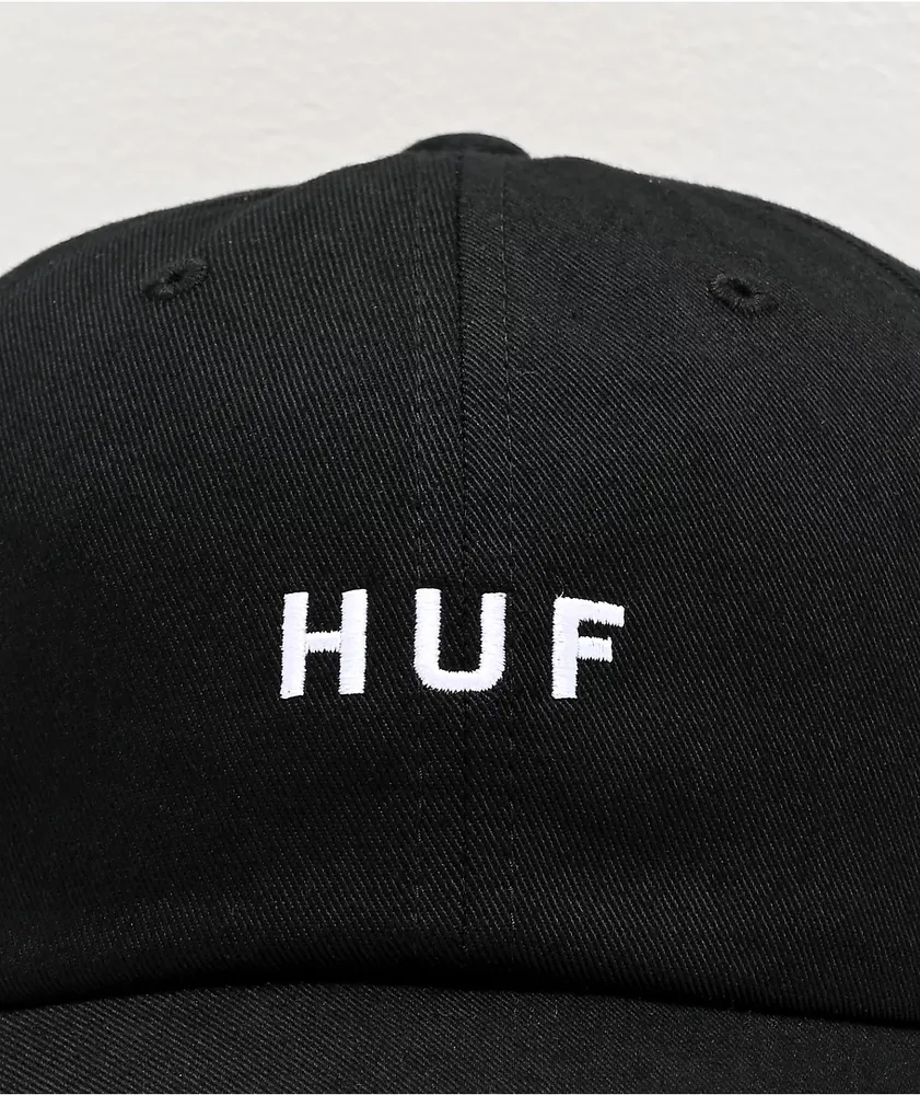HUF Essentials OG Black Strapback Hat