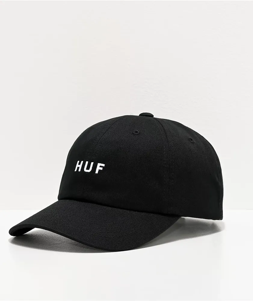 HUF Essentials OG Black Strapback Hat