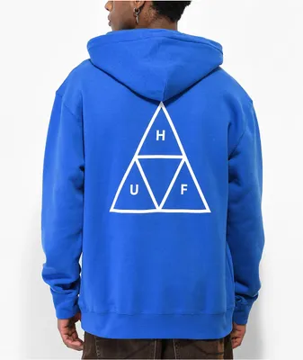 HUF Essentials Triple Triangle Blue Hoodie