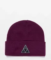 HUF Essentials Triple Triangle Eggplant Beanie