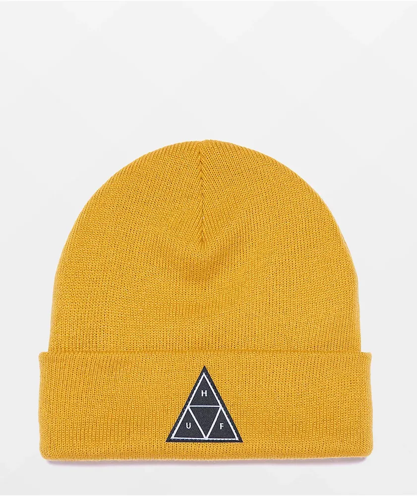 HUF Essentials Triple Triangle Gold Beanie