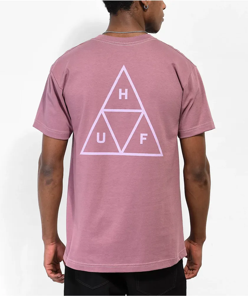 HUF Men's Essentials Triple Triangle Short Sleeve Tee / T-Shirt / Tshirt -  Athletic Grey