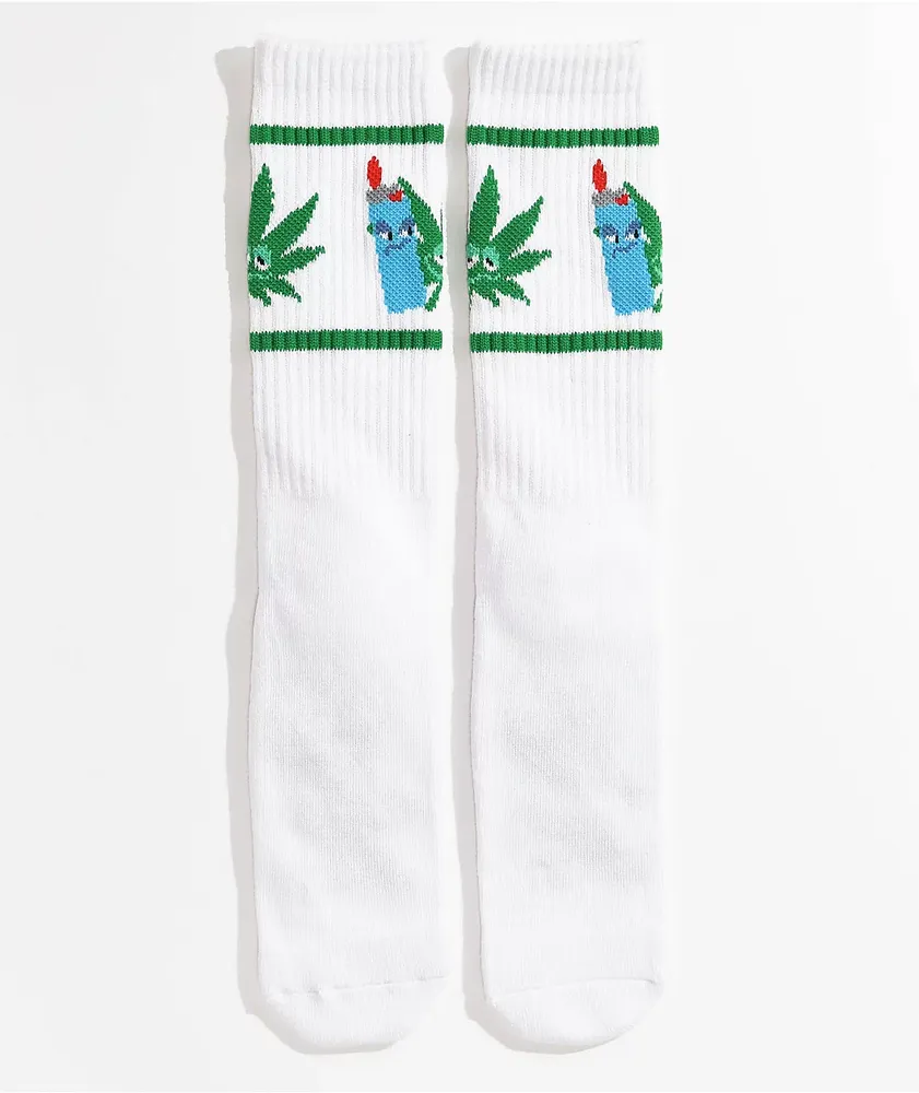 HUF Frenemies White Crew Socks