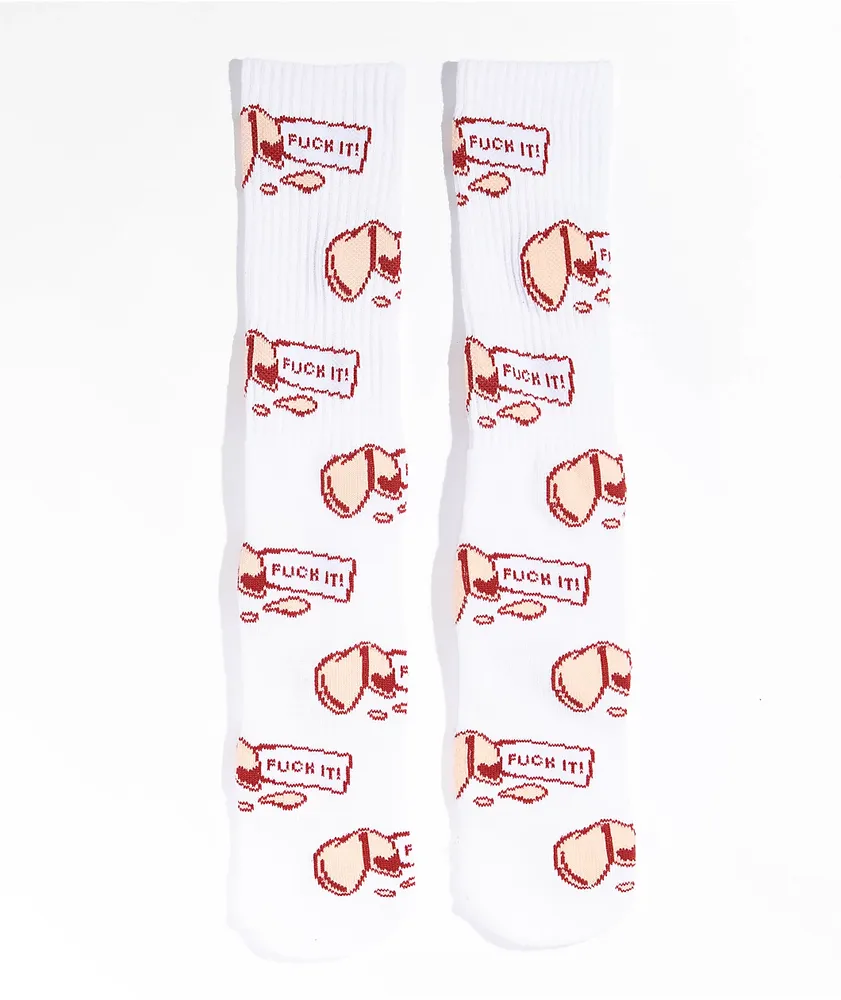 HUF Good Fortune White Crew Socks