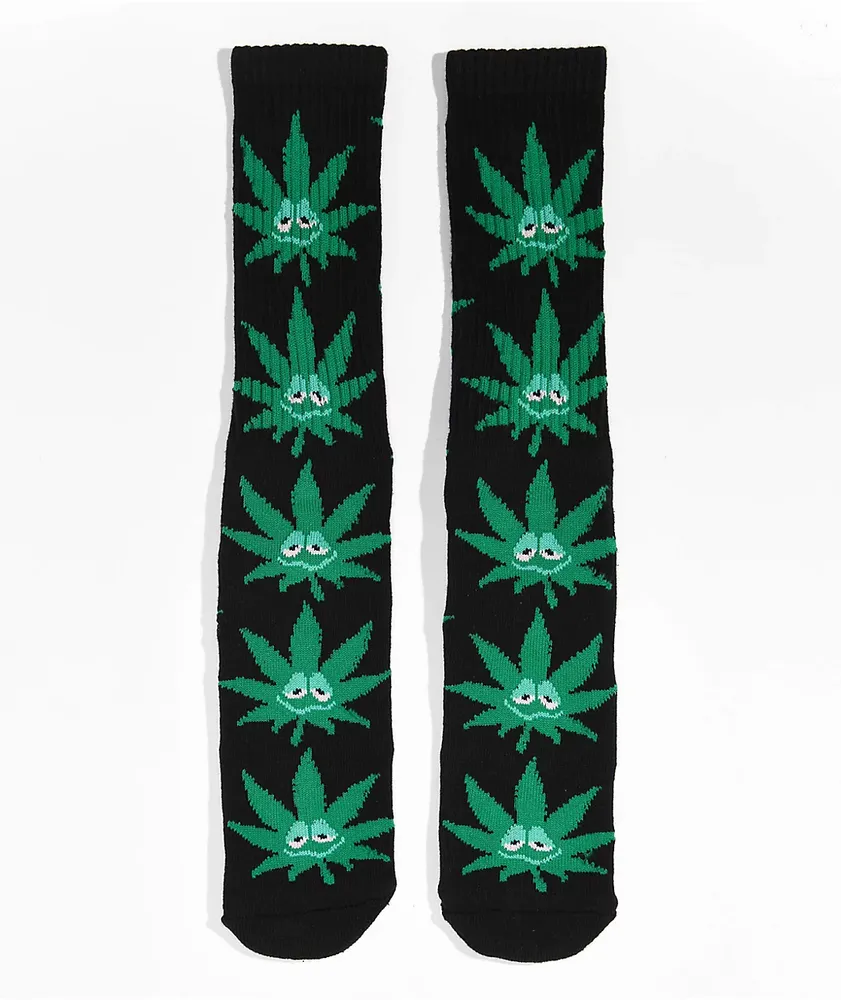 HUF Green Buddy Black Crew Socks