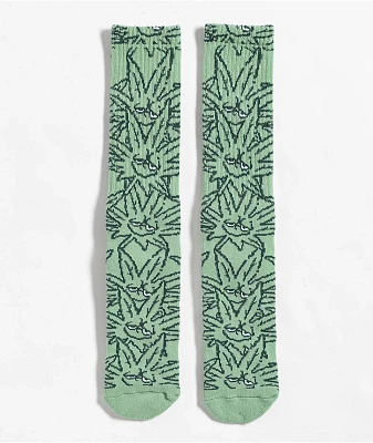 HUF Green Buddy Pattern Crew Socks