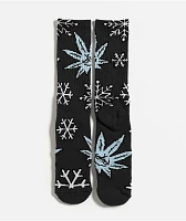 HUF Green Buddy Snowflakes Charcoal Crew Socks