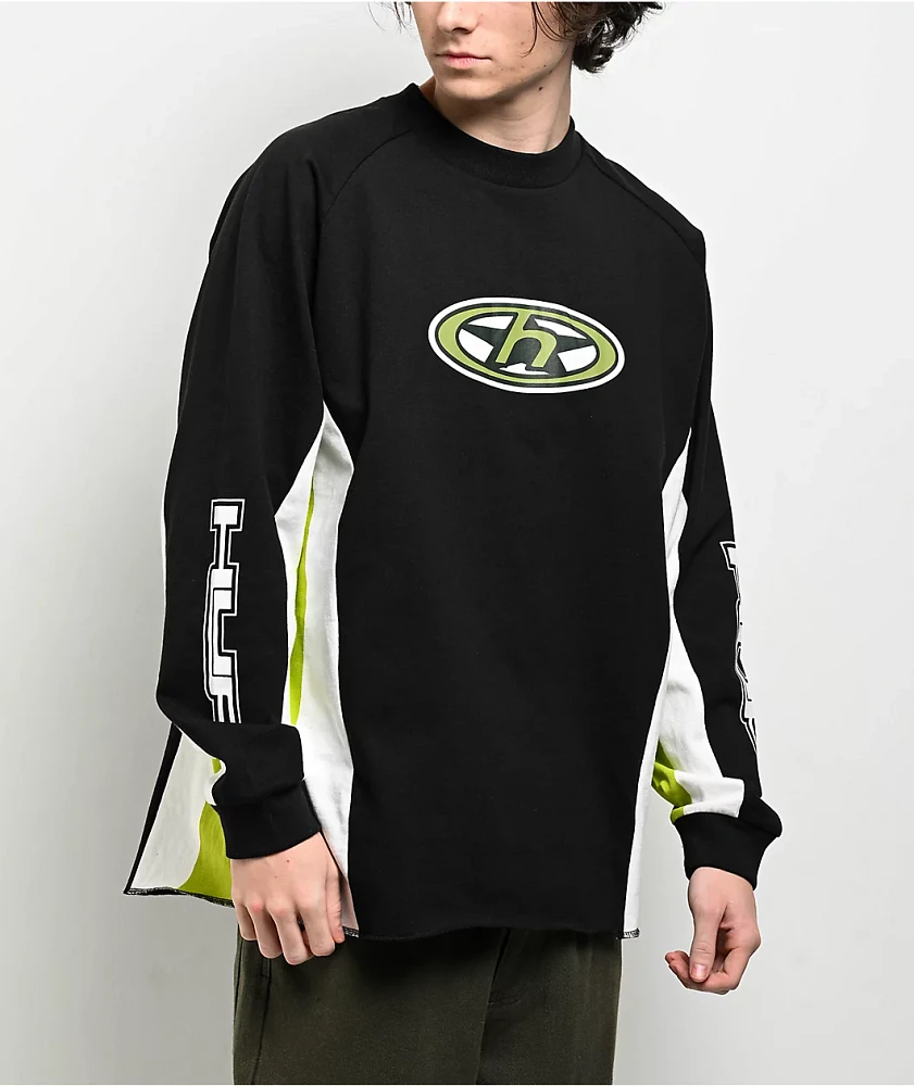 HUF Holeshot Moto Black & Green Long Sleeve T-Shirt