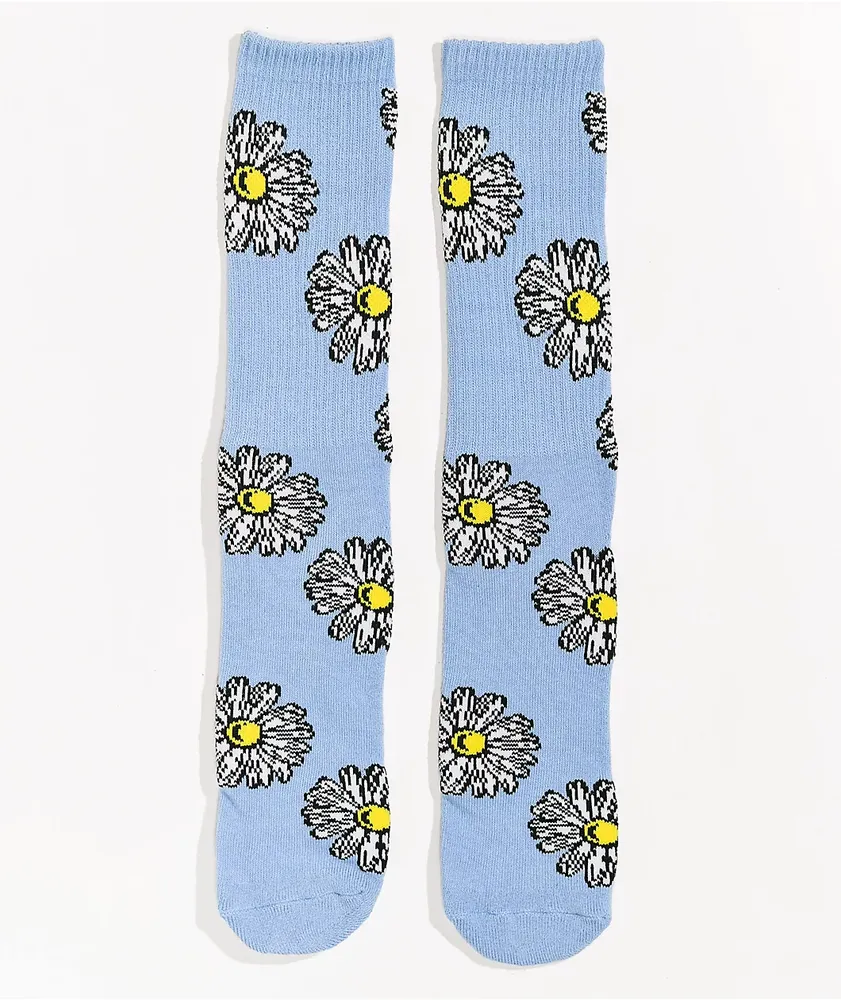 HUF In Bloom Light Blue Crew Socks