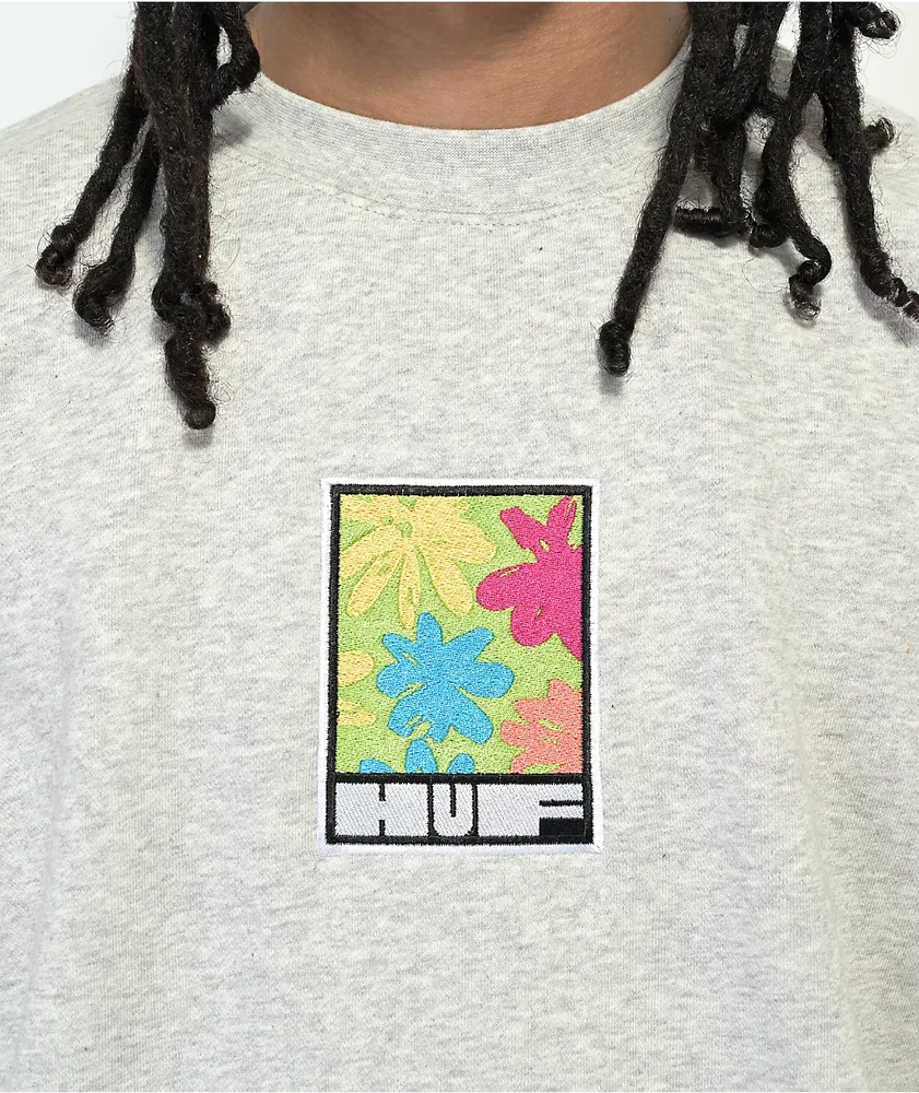 HUF Morning Glory Grey Crewneck Sweatshirt