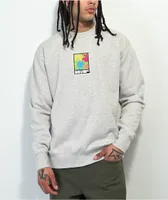 HUF Morning Glory Grey Crewneck Sweatshirt