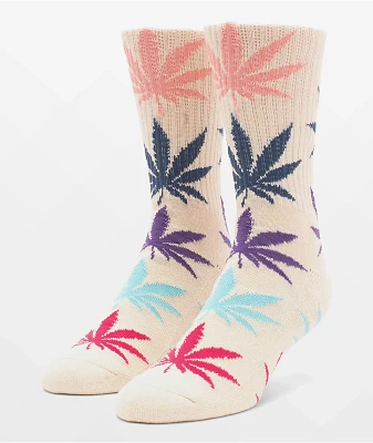 HUF Plantlife Cream & Multicolor Crew Socks