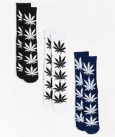 HUF Plantlife Essentials 3-Pack Crew Socks