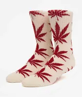 HUF Plantlife Natural & Red Crew Socks