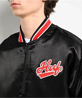 HUF Pop Fly Black & Red Satin Baseball Jacket