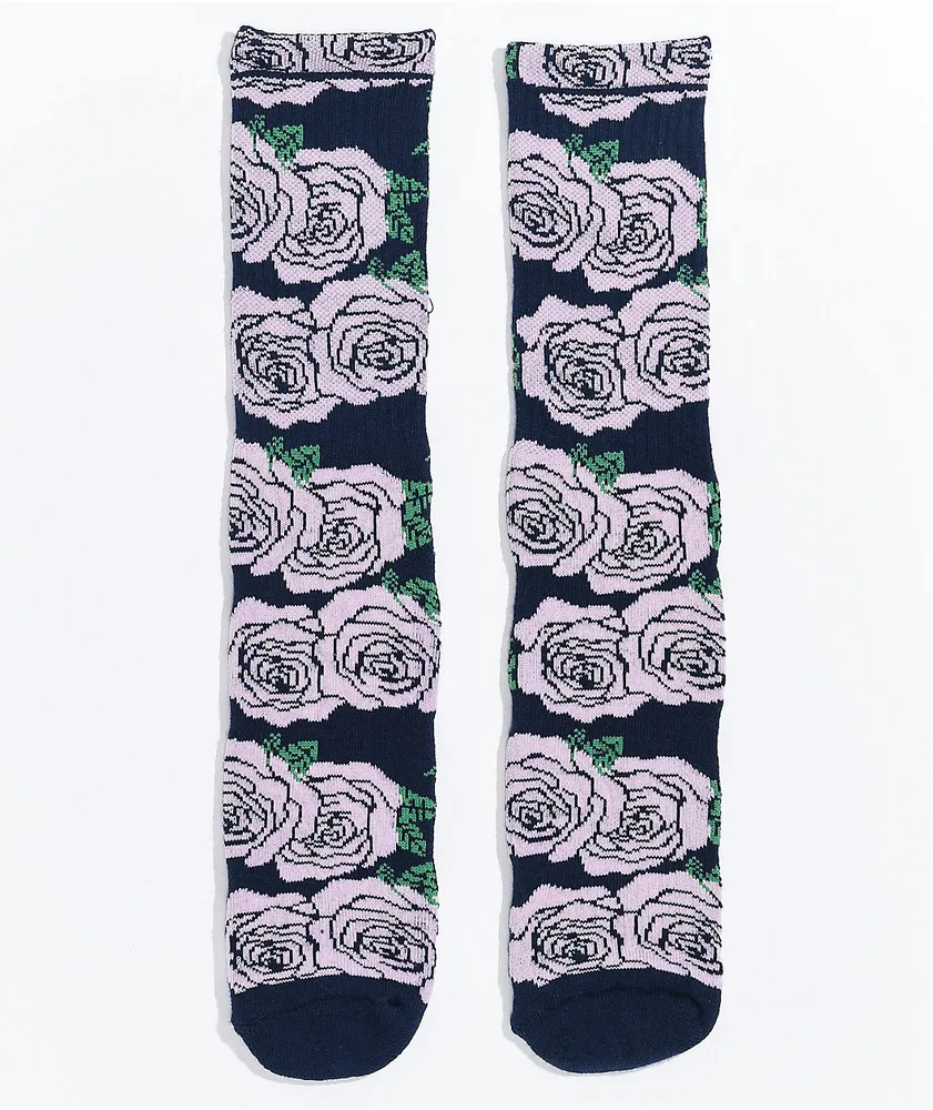 HUF Rosette Navy Crew Socks