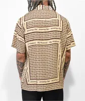 HUF Scarf Resort Tan Short Sleeve Button Up Shirt