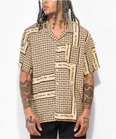 HUF Scarf Resort Tan Short Sleeve Button Up Shirt