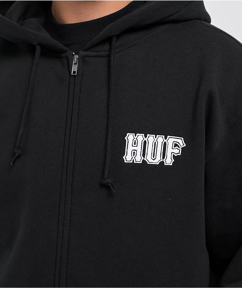 HUF Set Classic Logo Black Zip Hoodie