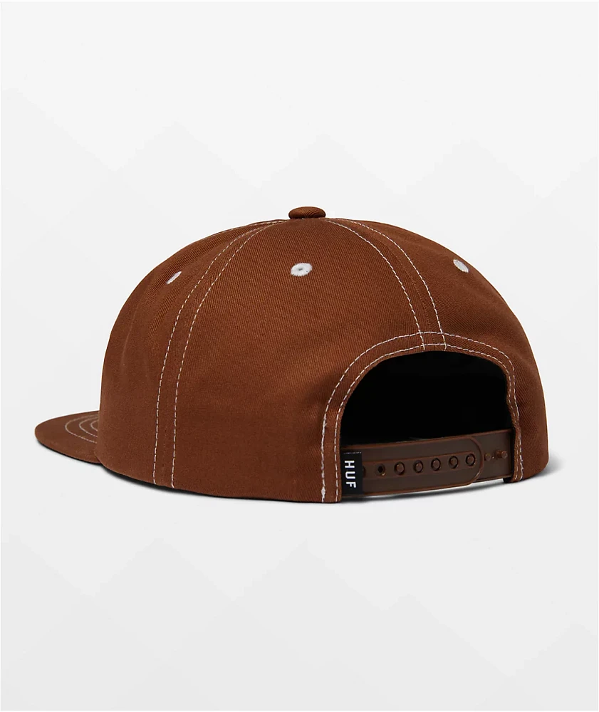 HUF Set Triple Triangle Brown Snapback Hat