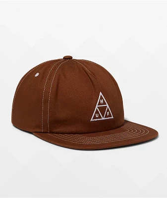 HUF Set Triple Triangle Brown Snapback Hat