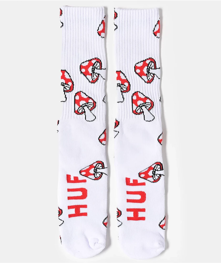 HUF Shrooms White Crew Socks