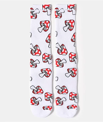 HUF Shrooms White Crew Socks