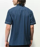 HUF Soho Navy Stripe Woven Short Sleeve Button Up Shirt