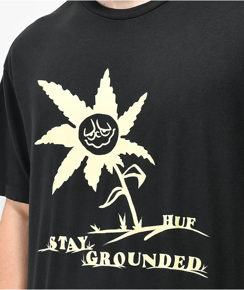 HUF Stay Grounded Washed Black T-Shirt