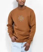 HUF Sun Guy Rubber Brown Crewneck Sweatshirt