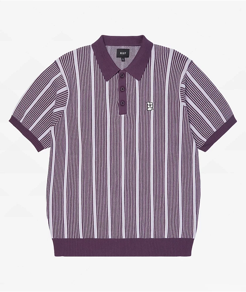 HUF Trace Stripe Moss Knit Polo Shirt