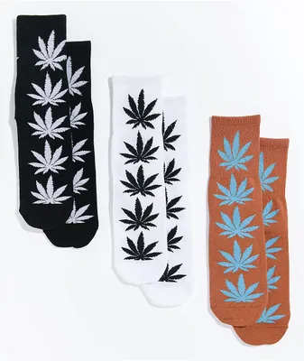 HUF Women's Plantlife Black, White, & Orange Crew Socks