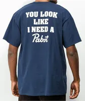 HUF X PBR Crushed Can Navy T-Shirt