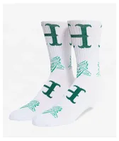 HUF X THRASHER Duality White Crew Socks