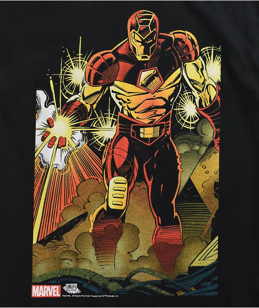 HUF x Avengers Kids Iron Man Black T-Shirt