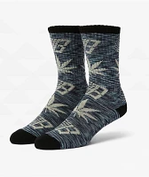 HUF x Bronze 56K Plantlife Marled Black Crew Socks