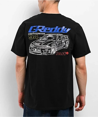 HUF x GReddy Diagram Black T-Shirt