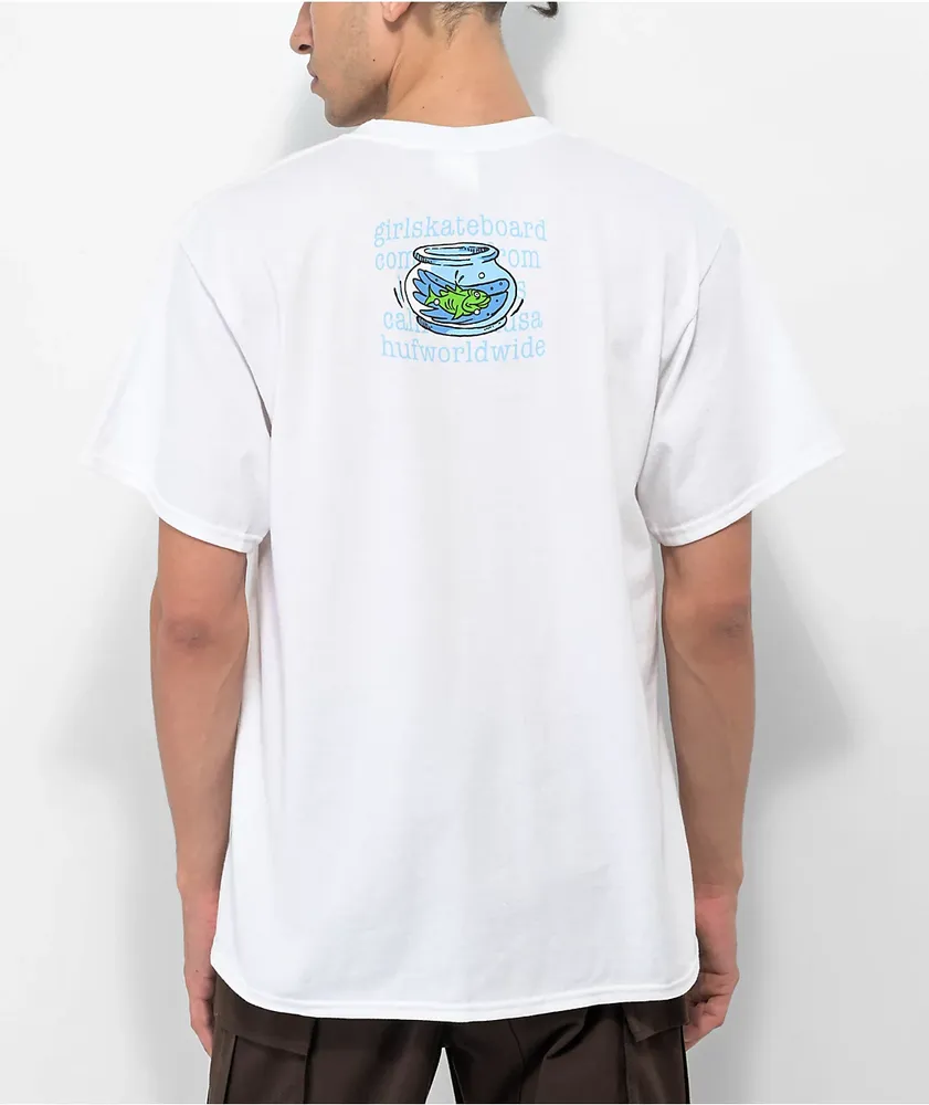 HUF x Girl Fish Bowl White T-Shirt